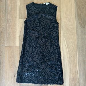 DVF black sequin dress size 0